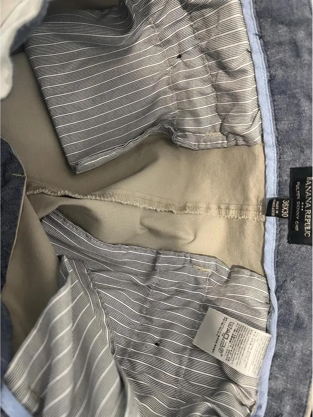 Banana Republic Fulton Skinny Chino Pants Men’s‎ 36x30 Beige Slim Fit